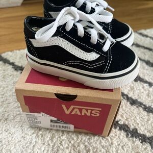 Vans Kids Classic Black and White Sneakers